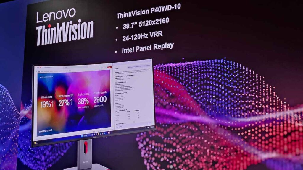 ThinkVision P40WD-40 Lenovo efficient 5K monitor with IPS Black and 120 Hz