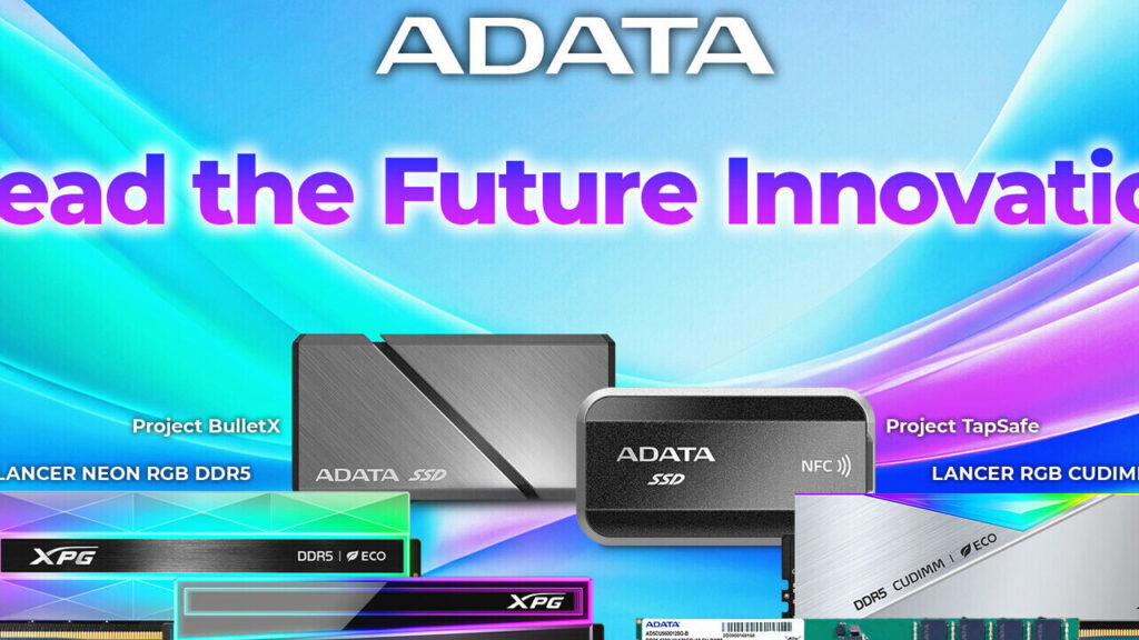 Adata at CES 2026: First 128GB CUDIMM and an SSD with NFC technology
